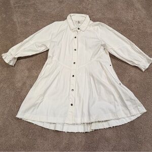 Free People White Hannah Poplin Mini Dress